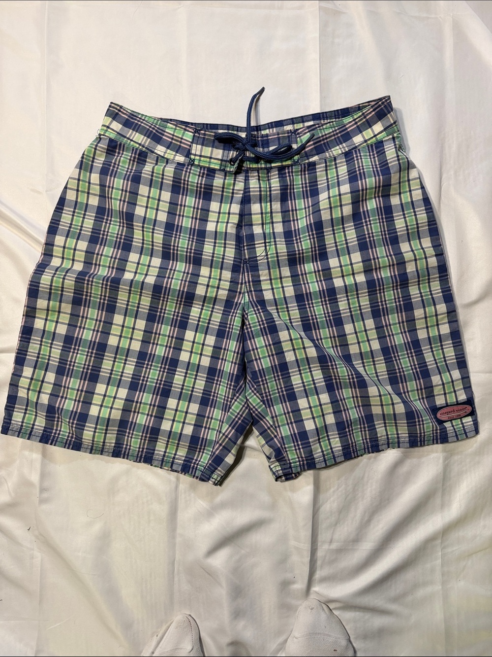 Vineyard Vines Plaid unlined board short Swim Trunks 33” w 10” inseam